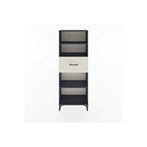 Arges Dolap 3 Raflı Tek Çekmeceli 60x30x163 Antrasit-aytaşı