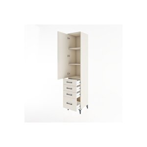 Hyperion Dolap 3 Raflı 4 Çekmeceli Tek Kapaklı 44x44x221 Aytaşı-aytaşı