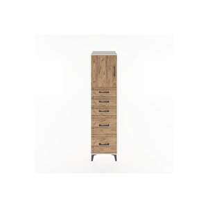 Hyperion Dolap Tek Raflı 5 Çekmeceli Tek Kapaklı 44x44x182 Aytaşı-çam