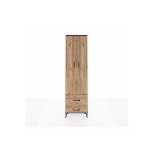 Arges Dolap 3 Raflı 2 Çekmeceli Tek Askılı 60x30x221 Antrasit-çam