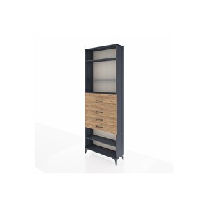 Arges Dolap 4 Raflı 4 Çekmeceli 88x30x243 Antrasit-çam