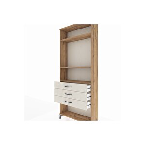 Arges Dolap 3 Raflı 3 Çekmeceli 88x30x221 Çam-aytaşı