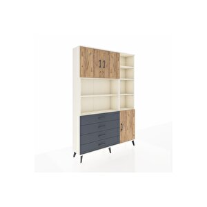 Arges Dolap 9 Raflı 4 Çekmeceli 3 Kapaklı 132x30x195 Aytaşı-çam/antrasit