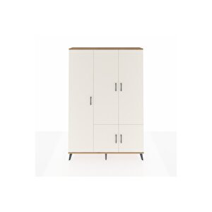 Arges Dolap 7 Raflı 5 Kapaklı Tek Askılı 132x30x195 Çam-aytaşı/çam