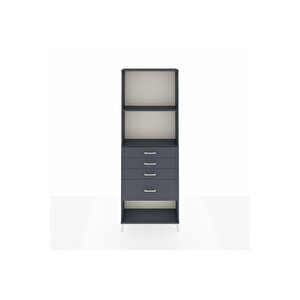 Arges Dolap 2 Raflı 4 Çekmeceli 88x30x243 Antrasit-antrasit