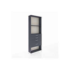 Arges Dolap 2 Raflı 4 Çekmeceli 88x30x243 Antrasit-antrasit