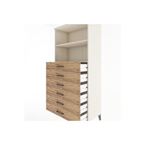 Hyperion Dolap 2 Raflı 6 Çekmeceli 88x44x182 Aytaşı-çam
