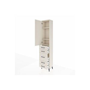 Arges Dolap 3 Raflı 5 Çekmeceli Tek Kapaklı 44x30x221 Aytaşı-aytaşı