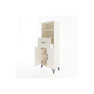 Arges Dolap 3 Raflı Tek Çekmeceli 2 Kapaklı 60x30x163 Aytaşı-aytaşı