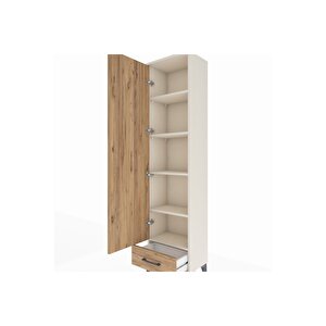 Arges Dolap 5 Raflı Tek Çekmeceli Tek Kapaklı 44x30x182 Aytaşı-çam