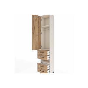 Arges Dolap 3 Raflı 4 Çekmeceli Tek Askılı 44x30x221 Aytaşı-çam