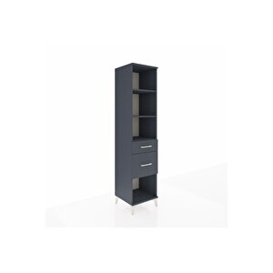 Hyperion Dolap 3 Raflı 2 Çekmeceli 44x44x195 Antrasit-antrasit