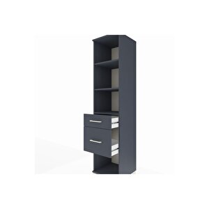 Hyperion Dolap 3 Raflı 2 Çekmeceli 44x44x195 Antrasit-antrasit