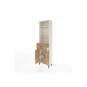 Arges Dolap 4 Raflı Tek Çekmeceli 2 Kapaklı 60x30x221 Aytaşı-çam