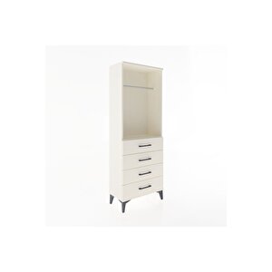 Arges Dolap Tek Raflı 4 Çekmeceli Tek Askılı 60x30x163 Aytaşı-aytaşı