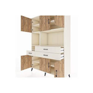 Hyperion Dolap 9 Raflı 3 Çekmeceli 6 Kapaklı 132x44x195 Aytaşı-çam/aytaşı