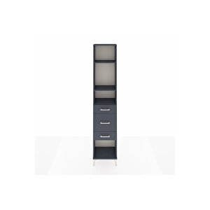 Arges Dolap 3 Raflı 3 Çekmeceli 44x30x221 Antrasit-antrasit