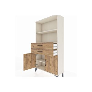 Arges Dolap 3 Raflı 2 Çekmeceli 2 Kapaklı 88x30x163 Aytaşı-çam