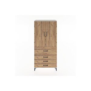 Hyperion Dolap 3 Raflı 4 Çekmeceli 2 Kapaklı 88x44x195 Aytaşı-çam