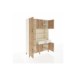 Hyperion Dolap 10 Raflı Tek Çekmeceli 6 Kapaklı 132x44x195 Aytaşı-çam/aytaşı