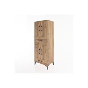 Hyperion Dolap 4 Raflı 2 Çekmeceli 4 Kapaklı 60x44x163 Çam-çam
