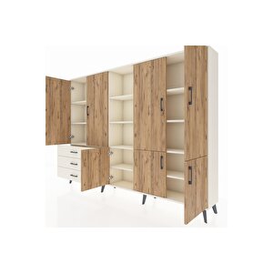 Arges Dolap 11 Raflı 3 Çekmeceli 7 Kapaklı 220x30x163 Aytaşı-çam/aytaşı