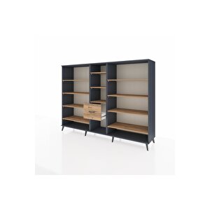 Hyperion Dolap 11 Raflı 3 Çekmeceli  220x44x163 Antrasit-çam