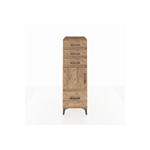 Kronos Dolap Tek Raflı 3 Çekmeceli Tek Kapaklı 44x59x134 Çam-çam