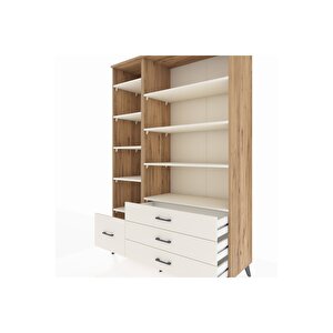 Hyperion Gardrop 9 Raflı 4 Çekmeceli  132x44x195 Çam-aytaşı