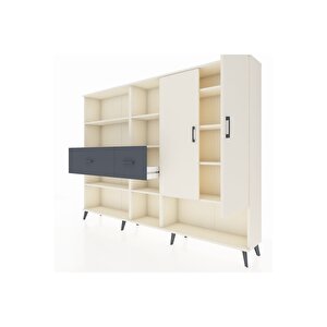 Arges Dolap 10 Raflı 2 Çekmeceli 2 Kapaklı 220x30x163 Aytaşı-aytaşı/antrasit