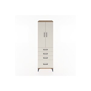 Hyperion Dolap 3 Raflı 4 Çekmeceli 2 Kapaklı 60x44x195 Çam-aytaşı