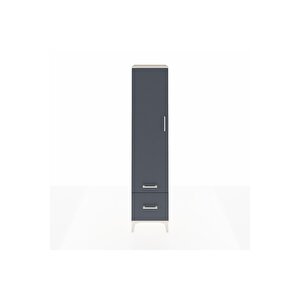 Hyperion Dolap 2 Raflı 2 Çekmeceli Tek Askılı 44x44x195 Aytaşı-antrasit