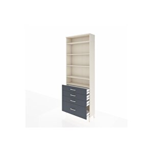 Arges Dolap 5 Raflı 4 Çekmeceli 88x30x243 Aytaşı-antrasit
