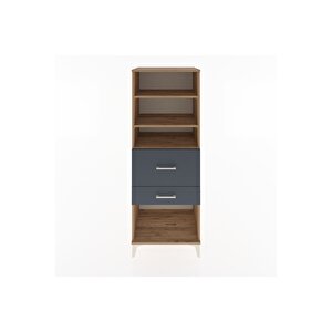 Hyperion Dolap 3 Raflı 2 Çekmeceli 60x44x163 Çam-antrasit