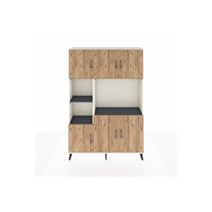 Arges Dolap 9 Raflı 6 Kapaklı 132x30x195 Aytaşı-çam/antrasit