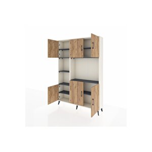 Arges Dolap 9 Raflı 6 Kapaklı 132x30x195 Aytaşı-çam/antrasit