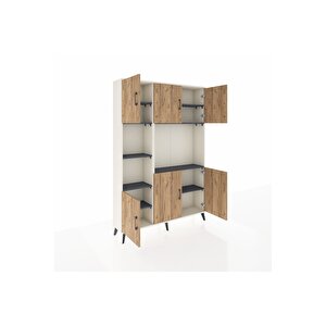 Arges Dolap 9 Raflı 6 Kapaklı 132x30x195 Aytaşı-çam/antrasit