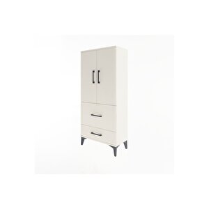 Arges Dolap Tek Raflı 2 Çekmeceli 2 Kapaklı 60x30x134 Aytaşı-aytaşı