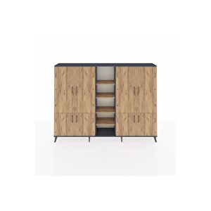 Arges Dolap 14 Raflı 8 Kapaklı 220x30x163 Antrasit-çam