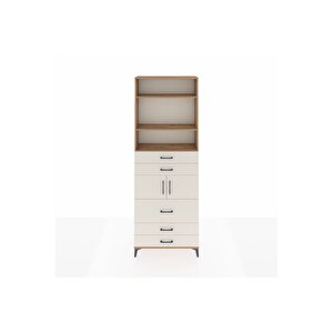 Arges Dolap 4 Raflı 5 Çekmeceli 2 Kapaklı 88x30x243 Çam-aytaşı