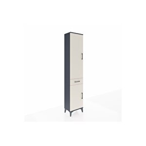 Arges Dolap 3 Raflı Tek Çekmeceli Tek Askılı 44x30x221 Antrasit-aytaşı