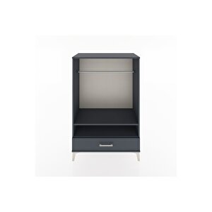 Hyperion Dolap 2 Raflı Tek Çekmeceli Tek Askılı 88x44x134 Antrasit-antrasit