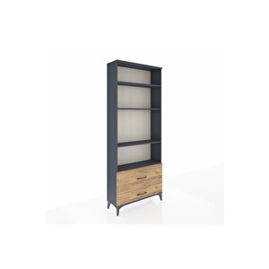 Arges Dolap 4 Raflı 2 Çekmeceli 88x30x221 Antrasit-çam