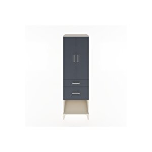 Hyperion Dolap 3 Raflı 2 Çekmeceli 2 Kapaklı 60x44x195 Aytaşı-antrasit