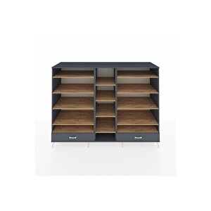 Kronos Dolap 14 Raflı 2 Çekmeceli  220x59x163 Antrasit-çam/antrasit