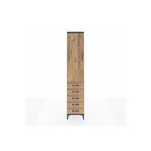 Arges Dolap 2 Raflı 5 Çekmeceli Tek Askılı 44x30x221 Antrasit-çam