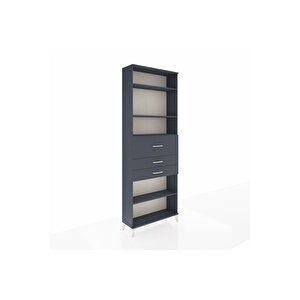 Arges Dolap 4 Raflı 3 Çekmeceli 88x30x243 Antrasit-antrasit