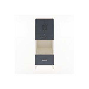 Hyperion Dolap 2 Raflı 2 Çekmeceli 2 Kapaklı 60x44x163 Aytaşı-antrasit