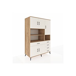 Kronos Dolap 9 Raflı 5 Çekmeceli 5 Kapaklı 132x59x195 Çam-aytaşı/aytaşı