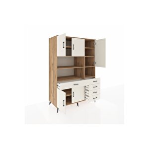 Kronos Dolap 9 Raflı 5 Çekmeceli 5 Kapaklı 132x59x195 Çam-aytaşı/aytaşı